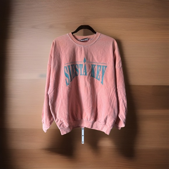 Sweaters - Vintage Cottontops Pullover Crew Neck‎  Sweatshirt Siesta Key large Orange USA